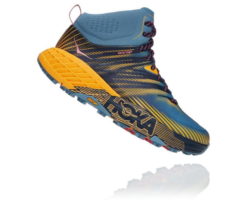 Hoka One One Speedgoat Mid GORE-TEX 2 - Tenis Corrida Trilha Mulher Azuis | PT-7SB0bdr